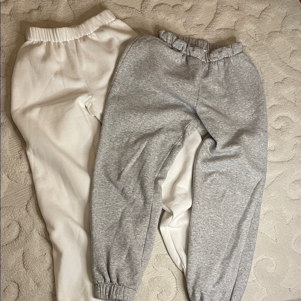 Womens or Kids Gray and White Jogger Pants